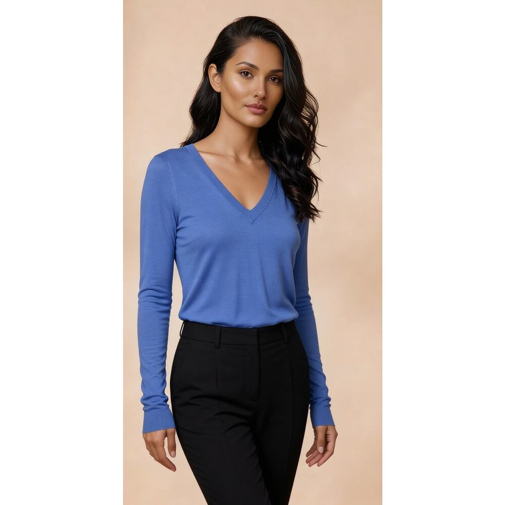 Ralph Lauren V Neck Pullover Sweater Classic Knit Womens